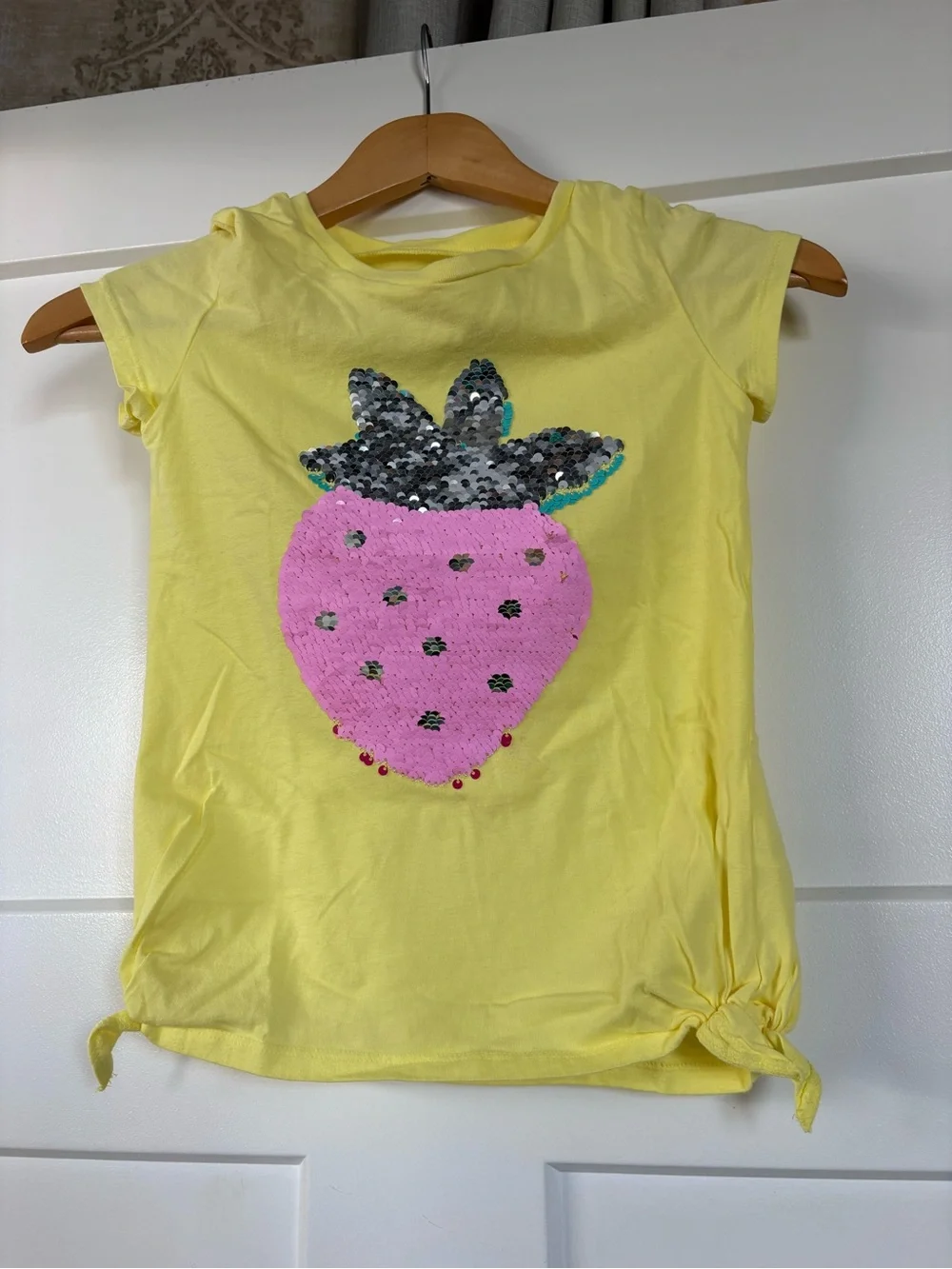 Carter’s Yellow Sequin Strawberry Tee- Size 8